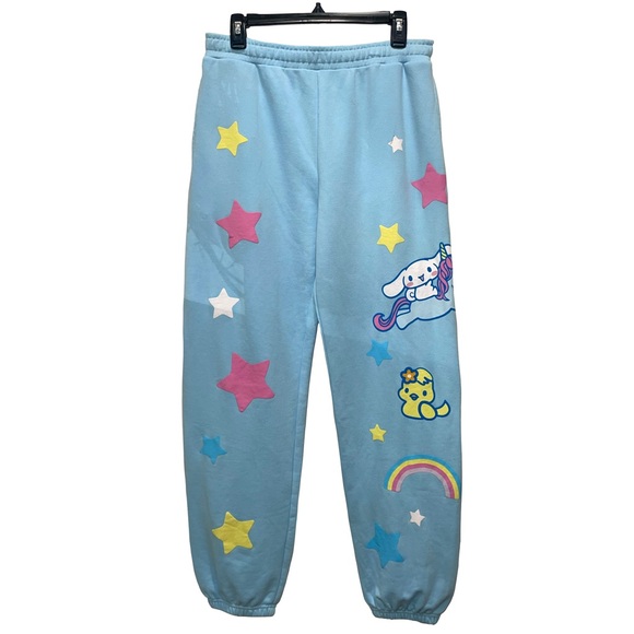 Sanrio x Dumbgood Cinnamoroll Blue Sweatpants Sz L Lounge Kawaii Exercise (Read) - Picture 2 of 8